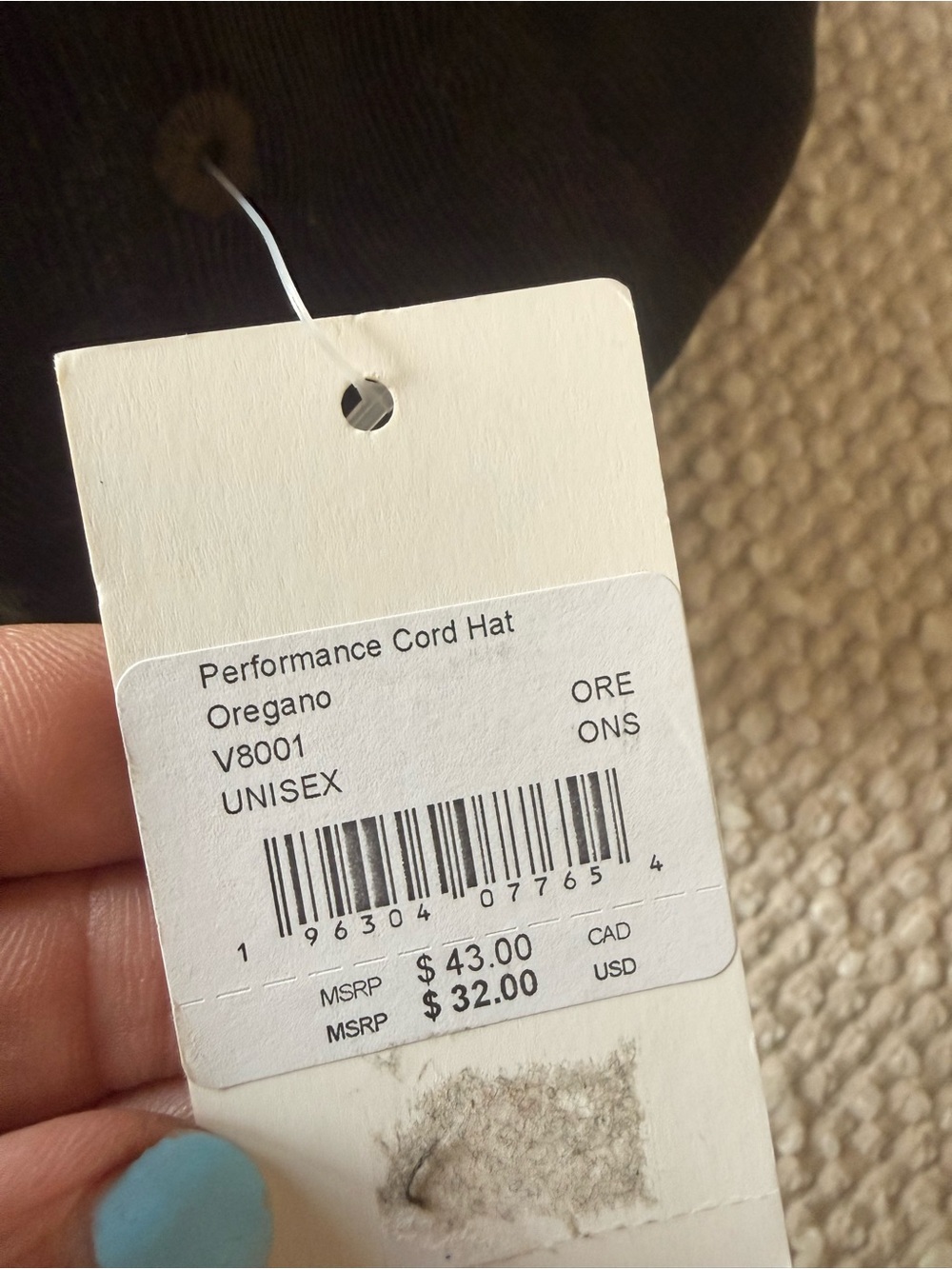 NWT Vuori Dark Green Oregano Performance Cord Hat Adjustable - Picture 3 of 5